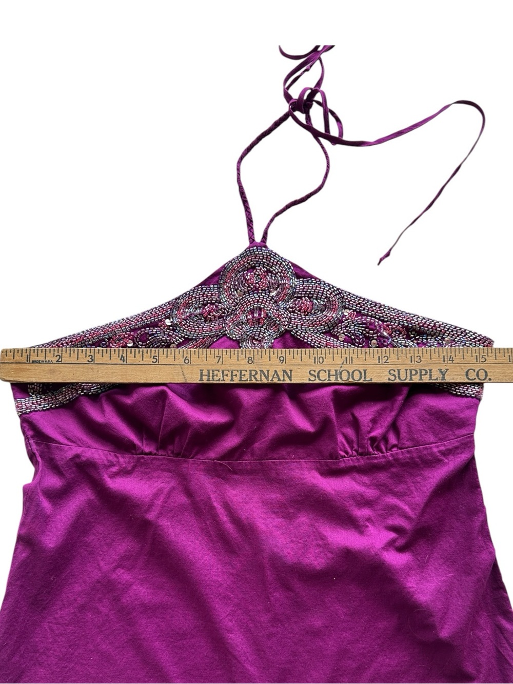 Vintage y2k Bebe beaded halter top - Picture 4 of 9